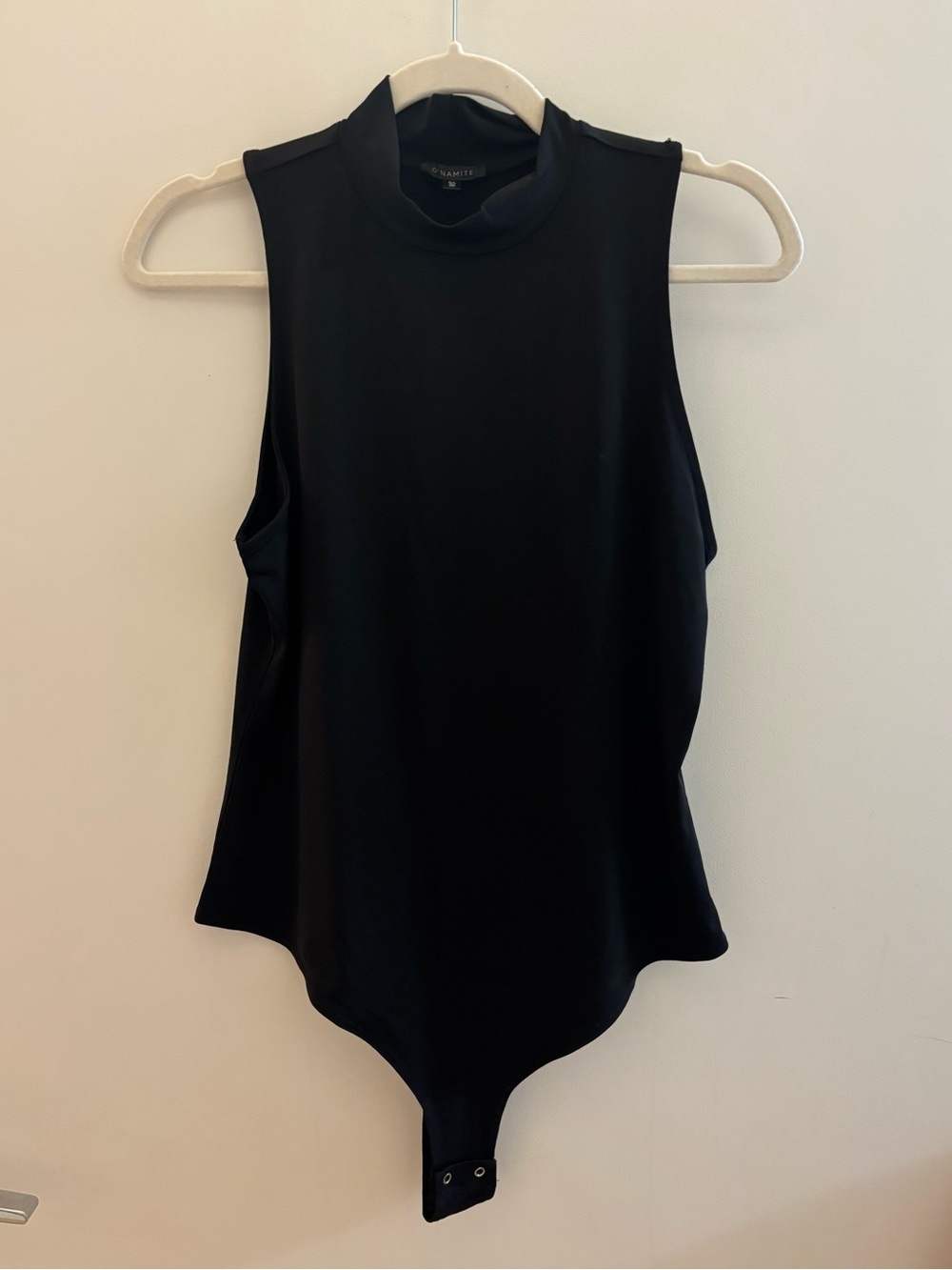 Dynamite Black Mock Neck Sleeveless Bodysuit Size L